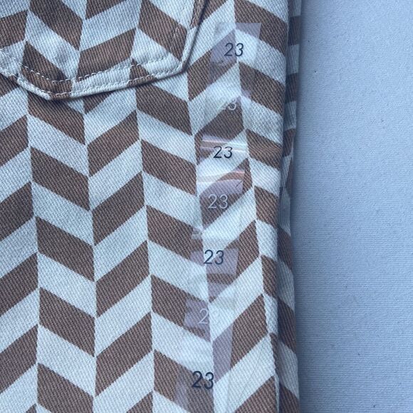 PacSun Brown Chevron Low Rise Straight Leg Jeans Size 23 - Picture 8 of 9